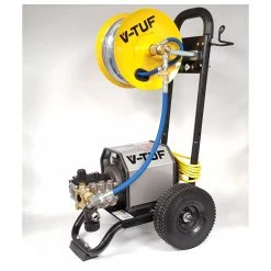 V-TUF 240THR - Compact, Industrial, Mobile Electric Pressure Washer With 20m HOSE REEL - 1450psi, 100Bar, 12L/min - TSS (230V)