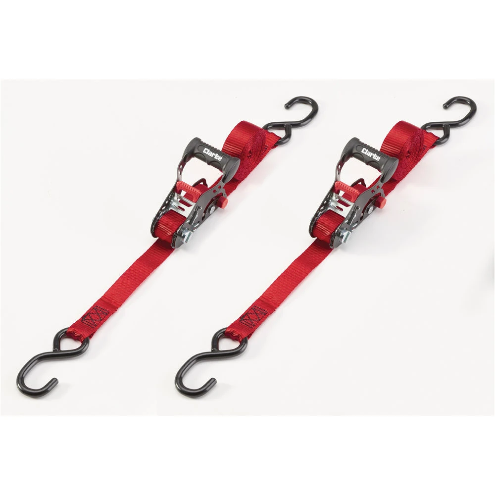 Clarke CHT235 25mm X 4m Sliding Ratchet Tie Downs (2 Pack)